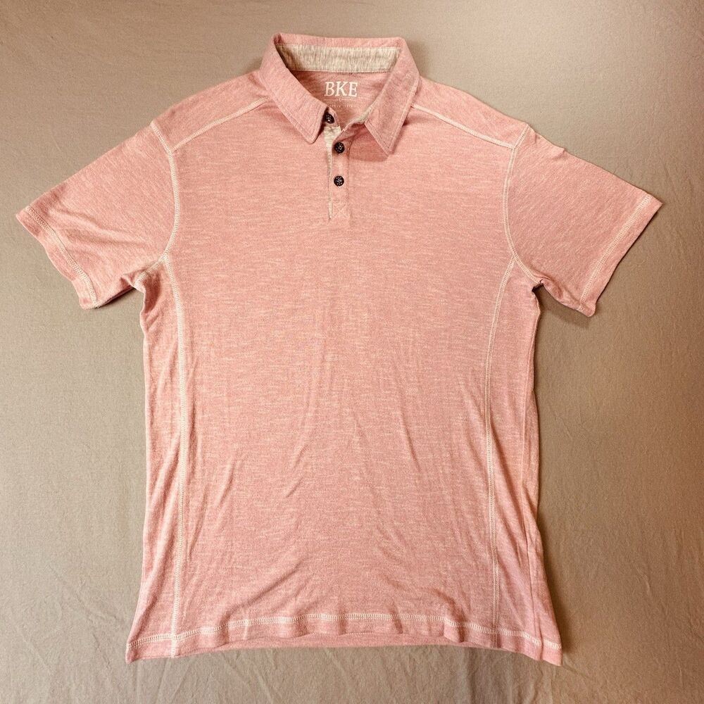 Buckle BKE Men’s L Pink Polo Shirt 100% Cotton Preppy Y2K Style